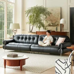MINIMALIST STYLE LEATHER SOFA NVSA1