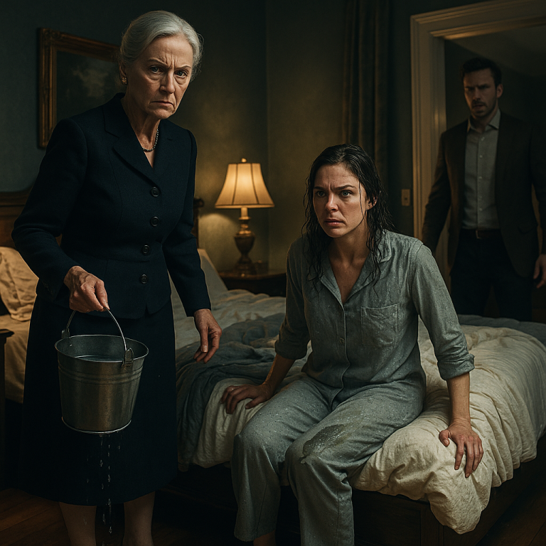 My Mother-in-Law Poured a Bucket of Ice Water on Me to Wake Me Up After My Double Shift. The Humiliation Was Public—But My Final, Measured Words Forced My Husband to Choose Between His Wife and the Woman Who Controlled His Entire Life.