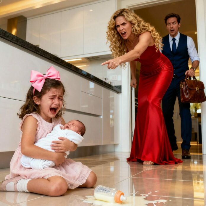 The Shattering Sound of Broken Glass: Millionaire CEO Rushes Home to His $10 Million Mansion and Finds His Young Daughter on the Floor, Crying, Clutching Her Baby Brother as Their Stepmother’s Hand is Raised. The Two Words She Whispered—”Please Don’t Hurt Us”—Exposed a Secret So Dark, It Forced Him to Abandon His Entire Empire to Save the Only Thing That Truly Mattered.
