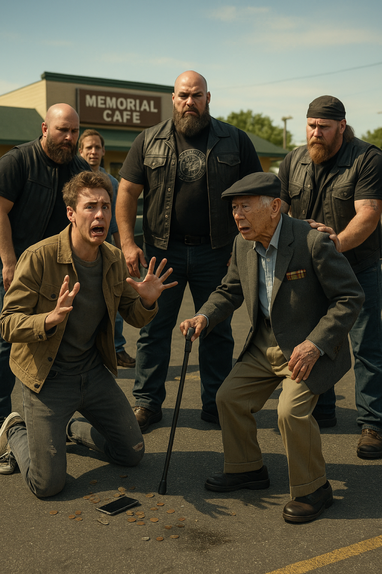 The Viral TikToker Attacked an Elderly Man in a Parking Lot for ‘Content’—Only to Be Surrounded by 40 Leather-Clad Bikers. The Club President Revealed the Victim Was a War Hero, Forcing the Bully to Pay the Price of Respect on Camera.