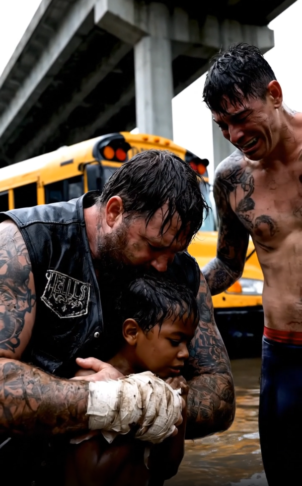 A School Bus Was Sinking. 23 Kindergarteners Were Drowning. The Teacher on the Roof Screamed, “Don’t Touch Them! You’re Not Authorized!” But the Hells Angels Ignored Her. This Is the Story of the Day the “Outlaws” Became the Only Heroes.