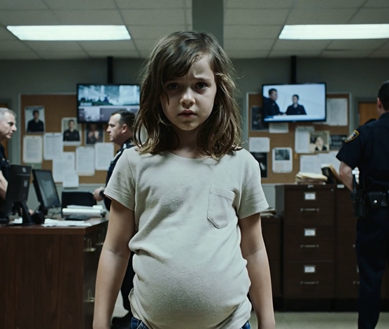 The Ticking Time Bomb: Desperate 5-Year-Old Runs to Police Station, Clutching Her Swollen Belly and Whispering of a ‘Second Heart,’ Forcing a Veteran Cop to Unravel a Year-Long Medical Cover-Up and Find the Missing Mother Who Was Right All Along