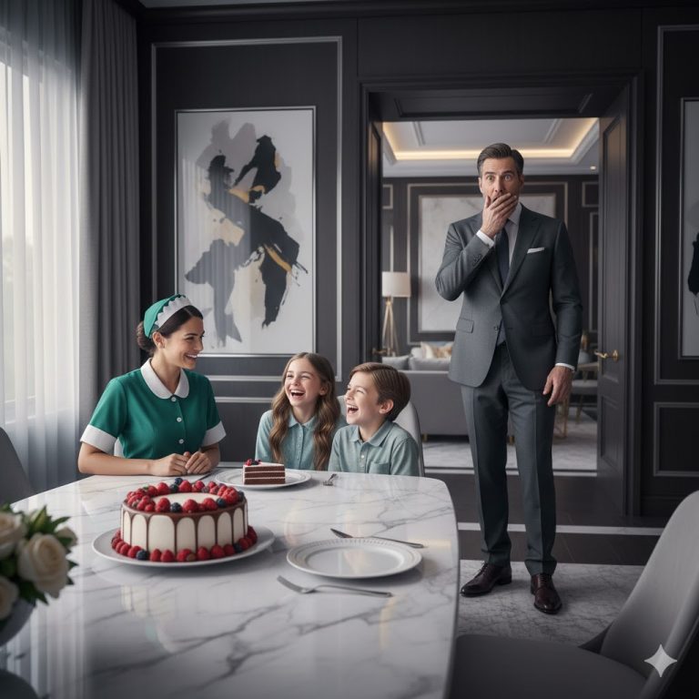 The Maid’s Secret Celebration: A Millionaire Expected Silence in His Cold, Empty Mansion—Instead, He Heard a Laughter That Ripped His Soul Open and Revealed the Devastating Truth About His Own Children. The Unplanned Moment That Shattered the ‘Perfect’ Life of a Real Estate Titan Forever.