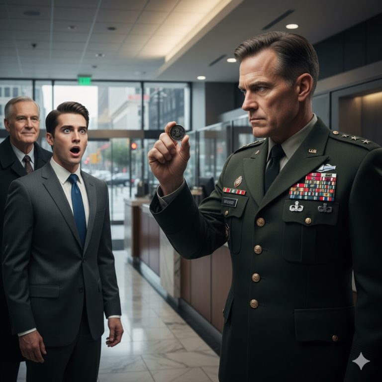The Quiet Veteran, The Challenge Coin, and the Smirking Manager: An Arrogant Bank Executive Humiliated a 30-Year Colonel in Front of Everyone—Then the General Walked In. The Moment a Four-Star Insignia Shut Down a Bank Lobby and Delivered a Brutal Lesson on Respect That Cost the Manager Everything.