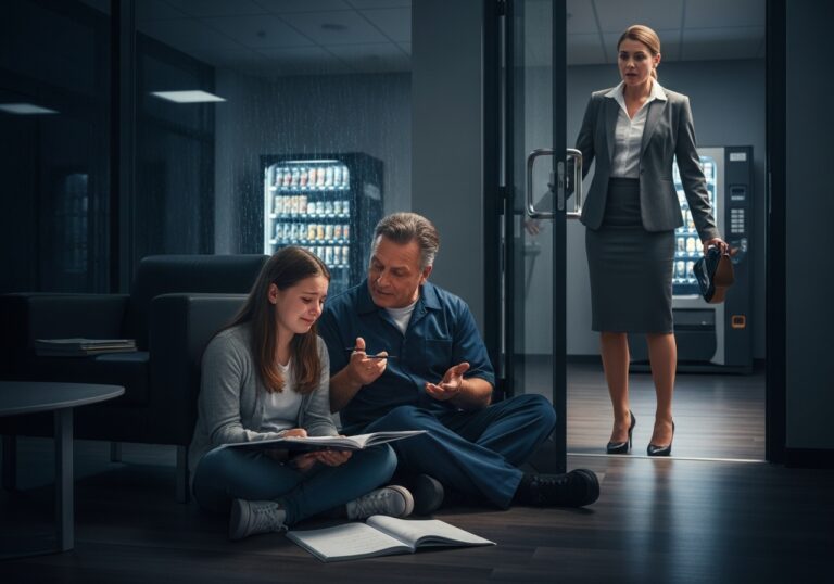 I Found The Night Janitor Sitting On The Floor With My 14-Year-Old Daughter At 2 AM In My High-Security Office, And My First Instinct Was To Call Security—But What I Discovered In His Old, Leather Notebook Shattered My Ego, Saved My Family, And Changed The Fate Of My Multi-Billion Dollar Empire Forever