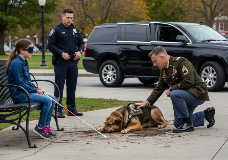 Rookie Cop Tases “Vicious” Dog Protecting A Blind Girl—Then A 4-Star General Steps Out Of The Black SUV And Ends His Career