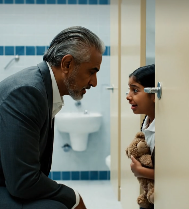 I’m the Millionaire Who Found My Daughter’s 7-Year-Old Friend Hiding in the School Bathroom. Her Face Was Bruised, Her Lip Was Split. She Begged Me “Don’t Make Me Go Home.” What I Uncovered Wasn’t Just Abuse—It Was a Chilling Plot of Jealousy, Stolen Money, and Murder.