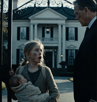 “Sir… please, can I clean your house for a plate of food?” A 6-year-old, barefoot girl whispered to a billionaire at his mansion’s gate. He let her in, but when she refused to eat and begged to take the food to her brothers, the tycoon’s world shattered. He told his assistant to “find her”… and what he discovered in an abandoned train depot would change his life forever.