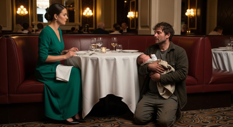 The homeless man, on his knees in a five-star restaurant, begged for my leftovers. He held two newborn babies in his arms in desperation. When he looked up, my world collapsed. By some miracle, I followed him into the darkness of Chicago, and on an abandoned bus, I found the one thing my billions of dollars couldn’t buy.