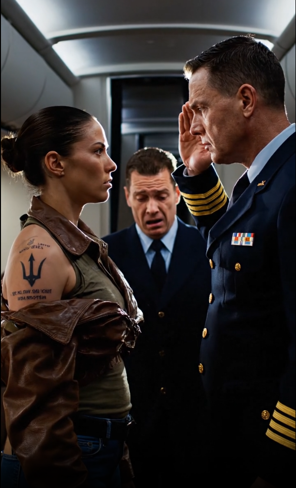 The First-Class Cabin Mocked Her ‘Worn-Out’ Appearance and Kicked Her Out, But Their Smirks Turned to Ash When the Pilot Saw the Secret Mark Tattooed on Her Back—A Mark That Signaled Heroism, Sacrifice, and a Military Past So Classified It Saved His Own Family.