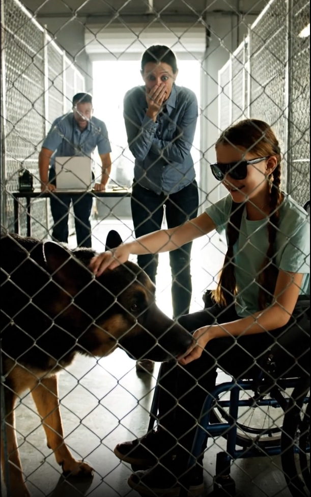 The Blind Girl Who Met the Unbreakable K-9: The Moment She Whispered, “He Just Needs Someone Who Isn’t Afraid of Him,” The Vicious War Dog That Had Attacked Its Own Handlers Froze, Then Lowered His Head to Her Hand, Proving That True Sight Isn’t Found in the Eyes, But in the Soul.