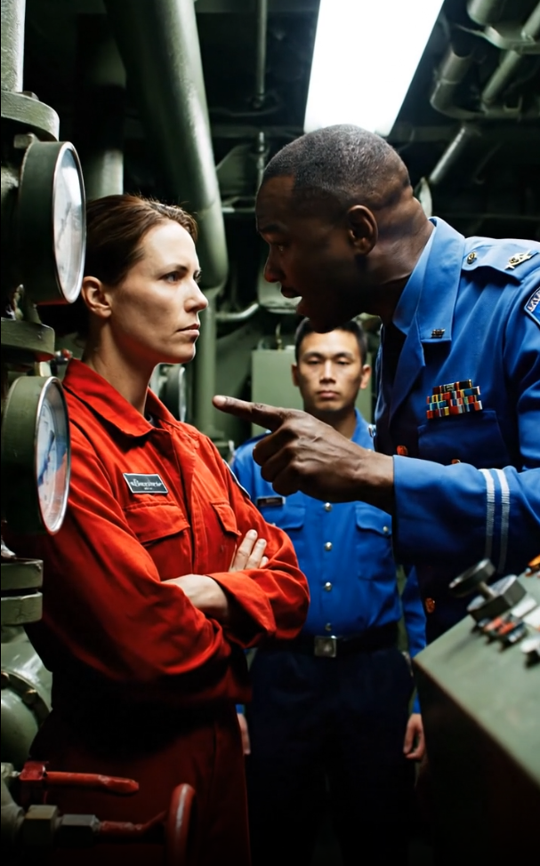 The $50 Million Secret: Why a New Lieutenant Tried to Arrest Me, a Civilian Woman in Red Coveralls, for Using an “Unauthorized” Tool on a Dead Warship, Unaware That My Homemade Wrench Was the Admiral’s Personal Weapon to Save His Stranded Fleet and That My Humiliating Public Defense Would Become a New Naval Procedure.