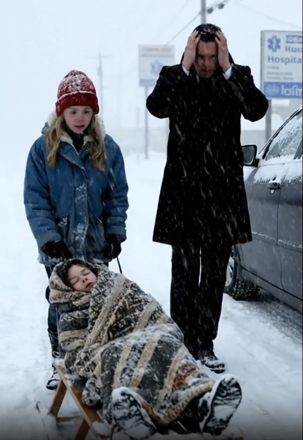 “Just let him be,” my aunt hissed, her eyes cold as ice. My baby brother, Tommy, was burning with fever, his lips turning blue. She and my uncle left for the casino, leaving us to die. I was seven. I tied Tommy to a broken sled and dragged him into the blizzard, fighting for every step. We were freezing. We were dying. Then, a black Mercedes slid to a stop. A man stepped out, and his words shattered the storm: “I will take you somewhere safe.” I didn’t know if he was a savior or a monster.